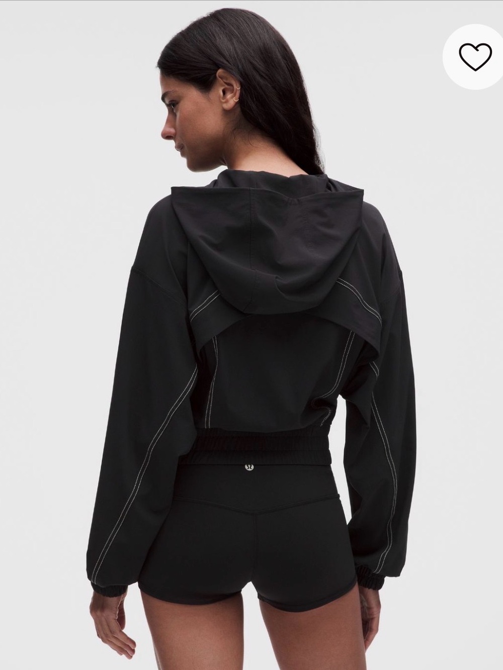 New never worn, lululemon athletica Black Hooded Zip Crop Jacket - Picture 3 of 5